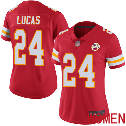 Women Kansas City Chiefs 24 Lucas Jordan Red Team Color Vapor Untouchable Limited Player Football Nike NFL Jersey